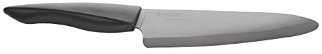 Kyocera Innovation Series Ceramic 7" Professional Chef's Knife with Soft Touch Ergonomic Handle-Black Blade, Black Handle - The Finished Room