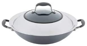 Anolon Advanced Home Hard-Anodized 14" Nonstick Wok with Side Handles- Moonstone - The Finished Room