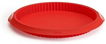 Lekue Perforated Quiche Pan, 11", Red - The Finished Room
