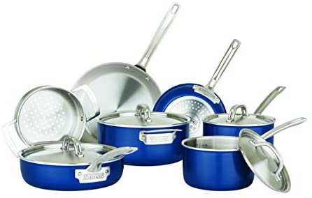 Rachael Ray Cucina Hard Porcelain Enamel Nonstick Cookware Pots and Pans Set,  12-Piece, Lavender Purple 