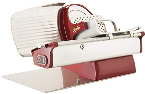 Berkel Home Line 200 Food Slicer/Red/8" Blade/Electric, Luxury, Premium, Food Slicer/Slices Prosciutto, Meat, Cold Cuts, Fish, Ham, Cheese, Bread, Fruit and Veggies/Adjustable Thickness Dial 