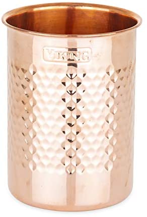 Viking Culinary Viking Hammered utensil holder, 5.51 x 6.69 inches - Thickness 0.7mm, Copper - The Finished Room