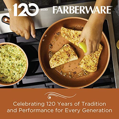 Farberware Glide Copper Ceramic Nonstick Frying Pan Twin Pack, 9.25-Inch  and 11.25-Inch