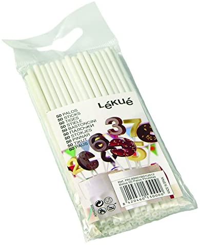 Lekue Lollipop Sticks (Set of 50), 4.5", White - The Finished Room