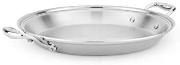 Heritage Steel 13.5&quot; Paella Pan - Titanium Strengthened 316Ti Stainless Steel with 5-Ply Construction - Induction-Ready and Fully Clad, Made in USA - The Finished Room