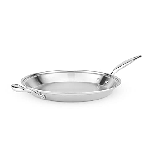 Heritage Steel 13.5&quot; French Skillet - Titanium Strengthened 316Ti Stainless Steel with 5-Ply Construction - Induction-Ready and Fully Clad, Made in USA - The Finished Room