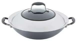 Anolon Advanced Home Hard-Anodized 14&quot; Nonstick Wok with Side Handles- Moonstone - The Finished Room