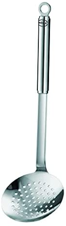Rösle Stainless Steel Skimmer Ladle, Round Handle, 4.7-inch diameter - The Finished Room