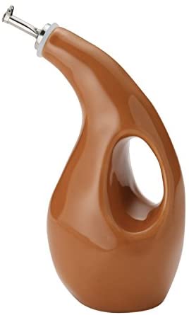 Rachael Ray Cucina Ceramics EVOO Olive Oil Bottle Dispenser with Spout - 24 Ounce ,Orange - The Finished Room