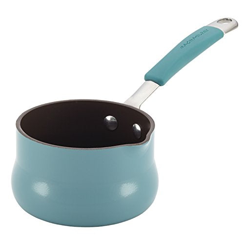 Rachael Ray Cucina Nonstick Butter Warmer/Small Saucepan, 0.75 Quart, Agave Blue - The Finished Room