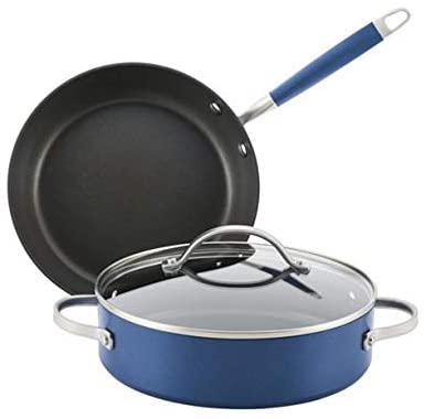 Anolon Advanced Hard-Anodized Nonstick 3-Piece Cookware Set-Indigo - The Finished Room