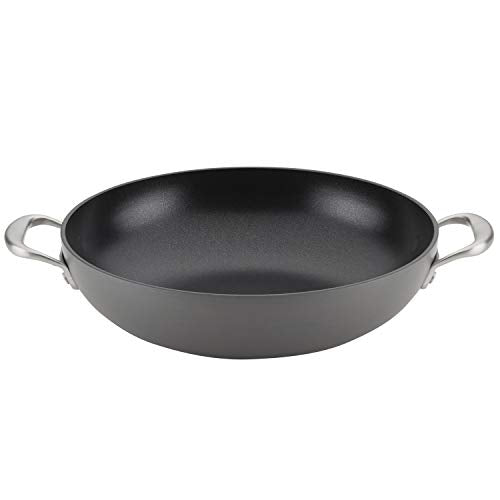 Anolon Allure Hard Anodized Nonstick Wok/Stir Fry Pan, 12 Inch, Dark Gray - The Finished Room