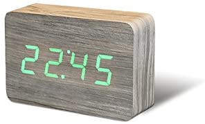 Gingko Brick Click Clock 8&quot; x 6&quot; Time/Date/Temp Alarm Clock Ash - The Finished Room