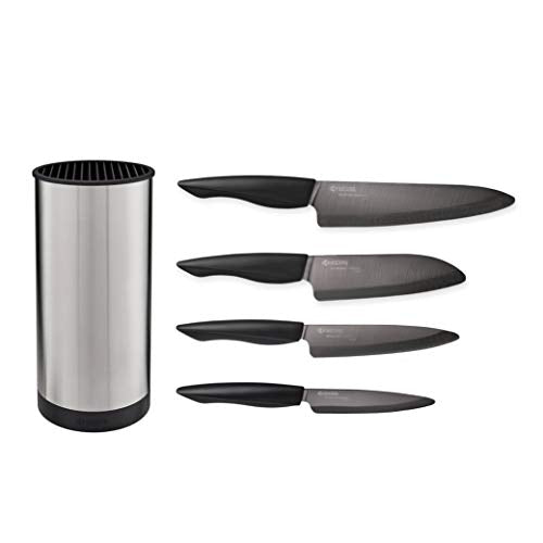 Kyocera Innovation Ceramic Knife Block Sets, Blade Sizes: 7&quot;, 5.5&quot;, 5&quot;, 4.5&quot;, Stainless - The Finished Room