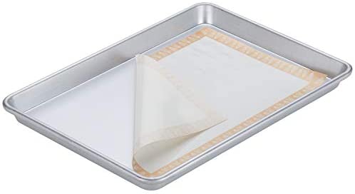 Ayesha Curry Nonstick Bakeware Set with Nonstick Cookie Sheet / Baking Sheet and Silicone Baking Mat - 9 Inch x 13 Inch, Silver - The Finished Room