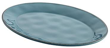 Rachael Ray Cucina Dinnerware 10-Inch x 14-Inch Stoneware Oval Platter, Almond Cream - The Finished Room