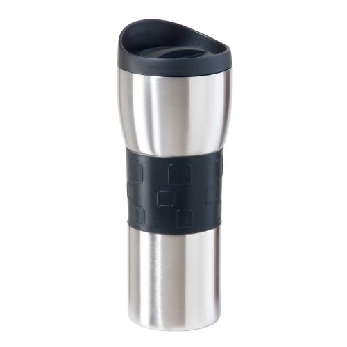 Oggi Double Wall Stainless Steel 16-Ounce Travel Mug with Green Grip - The Finished Room