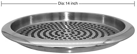 Oggi Stainless Steel Non Skid Rubbergip Tray, 14-Inch Diameter - The Finished Room