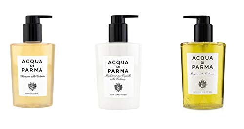 Acqua Di Parma Colonia Shower Gel, Shampoo and Conditioner With Pump Dispensers - Set of 3, Each 10.14 Fluid Ounces/300 mL - The Finished Room