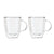 Oggi Set of 2 Double Walled Insulated 12-Ounce Borosilicate Glass Bistro Mugs - The Finished Room