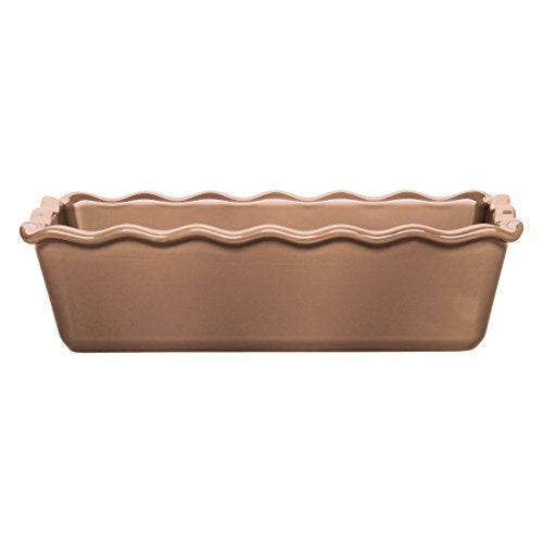 Emile Henry Made In France Ruffled Loaf Pan, 9&quot; by 5&quot; by 3&quot;, Oak - The Finished Room