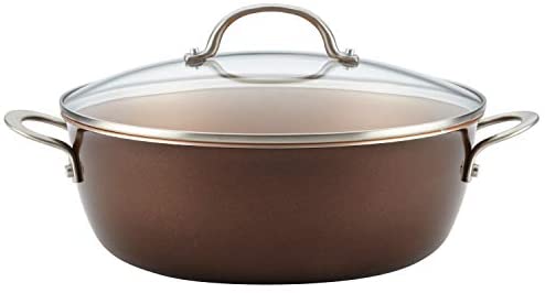 Ayesha Curry Home Collection Nonstick Stock Pot/Stockpot with Lid, 7.5 Quart, Sienna Red - The Finished Room