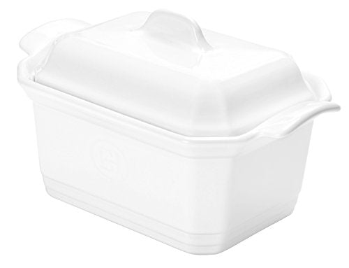 Emile Henry France Ovenware Terrine &amp; Press, Small, Flour White - The Finished Room