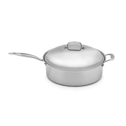 Heritage Steel 4 Quart Sauteuse Pan with Lid - Titanium Strengthened 316Ti Stainless Steel with 5-Ply Construction - Induction-Ready and Fully Clad, Made in USA - The Finished Room
