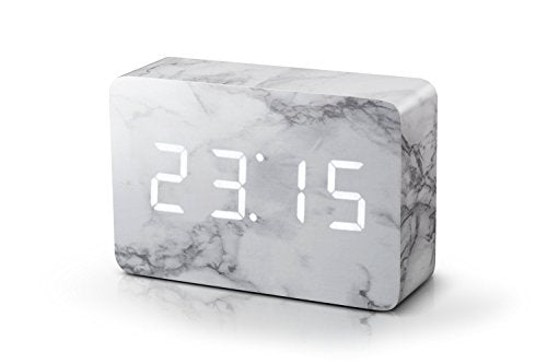Gingko Brick Click Clock 8&quot; x 6&quot; Time/Date/Temp Alarm Clock Ash - The Finished Room