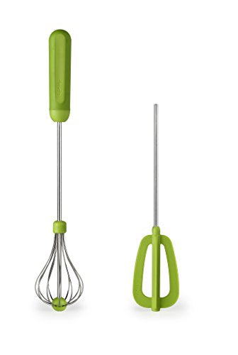 Lekue Express Mixing Kit Set Includes 2 Interchangable Whisks, Red - The Finished Room
