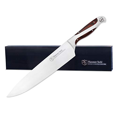 Hammer Stahl 8-Inch Chef Knife - High Carbon German Forged Steel - Professional Kitchen Knife - Ergonomic Quad-Tang Pakkawood Handle - The Finished Room