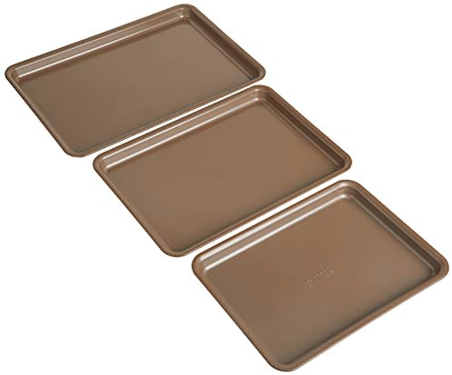 Anolon Gourmet Nonstick Bakeware Set with Nonstick Cookie Sheets / Baking Sheets - 3 Piece, Graphite Gray - The Finished Room
