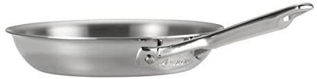 Anolon Triply Clad Stainless Steel Frying Pan / Fry Pan / Stainless Steel Skillet with Lid - 12.75 Inch, Silver - The Finished Room