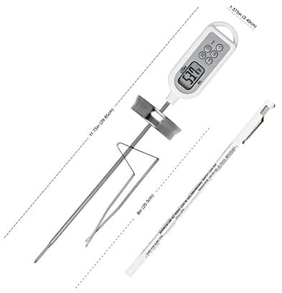 CDN DTW450L Waterproof Thermometer - Long Stem White, 8-Inch Long Stem - The Finished Room