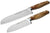 Rachael Ray Cucina Cutlery 2-Piece Japanese Stainless Steel Santoku Knife Set with Acacia Handles - ,Acacia Wood - The Finished Room