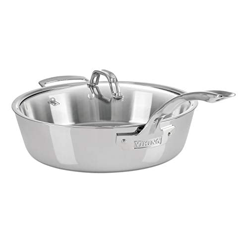 Viking Contemporary 3-Ply Stainless Steel SautÃ© Pan with Lid, 3.6 Quart - The Finished Room