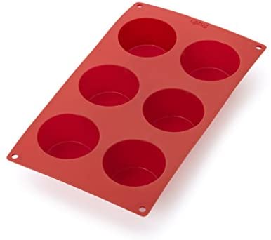 Lekue 6 Cavities Muffin Multi Cavity Baking Mold, Red - The Finished Room
