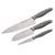 Rachael Ray Cutlery Japanese Stainless Steel Knives Set with Sheaths, 8-Inch Chef Knife, 5-Inch Santoku Knife, and 3.5-Inch Paring Knife, Gray - The Finished Room