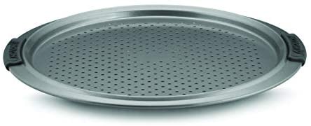 Anolon Advanced Nonstick Bakeware 13-Inch Pizza Crisper, Gray with Silicone Grips - The Finished Room