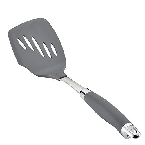 Anolon SureGrip Tools and Gadgets Slotted Turner, 13-1/4&quot;, Gray - The Finished Room