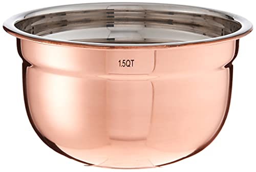 Oggi 7551.12 Plated Stainless Mixing/Prep Bowl, 1.5 quart, Copper - The Finished Room