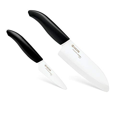 KYOCERA 2 PC Ceramic Knife Set 5.5&quot; Santoku and 3&quot; Paring knife - The Finished Room