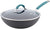 Rachael Ray Cucina Hard Anodized Nonstick Stir Fry Wok Pan with Lid, 11 Inch, Gray with Blue Handles - The Finished Room