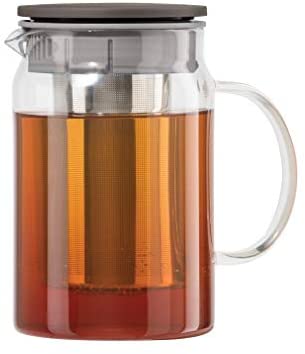 Oggi Borosilicate Teapot w/Built-In Infuser - 4 cup/27 oz, silver (6598.12) - The Finished Room
