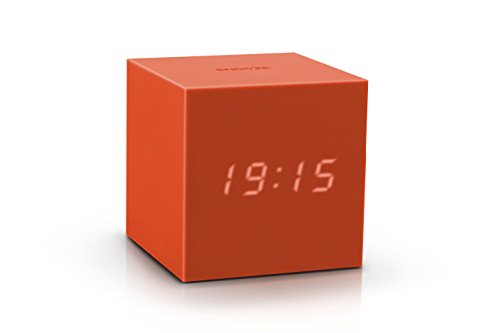 Gingko Gravity Cube Click Clock 3&quot; x 3&quot; Time/Date/Temp Black Alarm Clock - The Finished Room