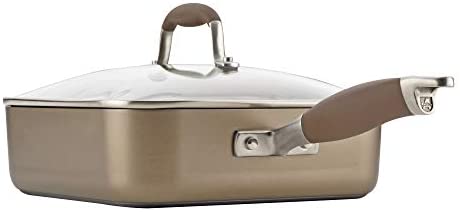Anolon Advanced Hard Anodized Nonstick Saute Square Fry Pan with Helper Handle, 4 Quart, Light Brown - The Finished Room