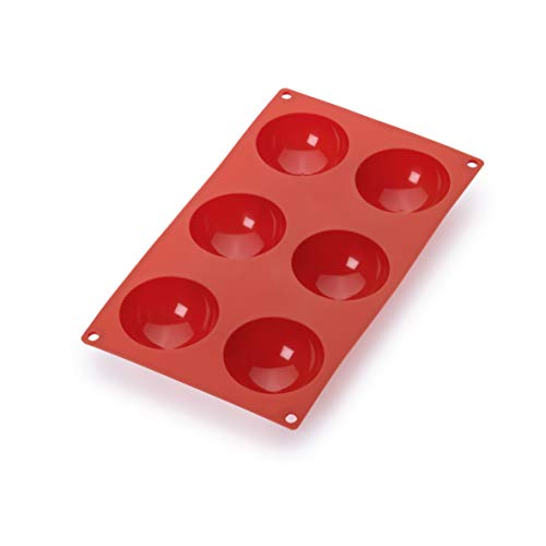 Lekue 6 Cavities Semi-Sphere Multi Cavity Baking Mold, Red - The Finished Room