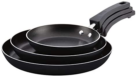 Farberware Neat Nest Space Saving Nonstick Fry Pan Skillet Set, 8 Inch, 10.5 Inch, 12 Inch, Black - The Finished Room