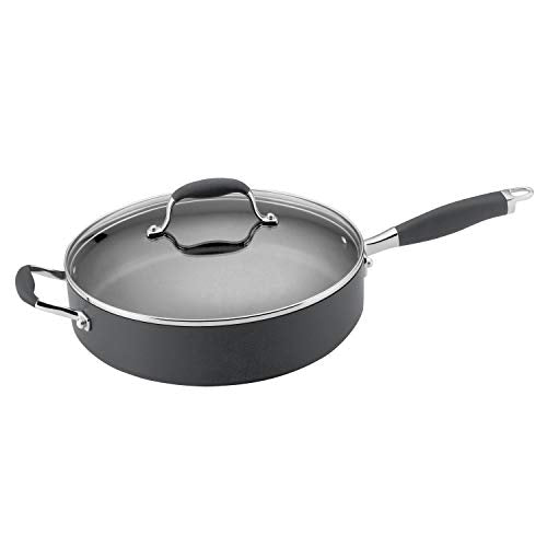 Anolon Advanced Hard Anodized Nonstick Saute Fry Pan with Helper Handle, 5 Quart, Gray - The Finished Room