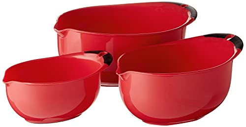 Cuisinart 3-Piece Mixing Bowl Set with Lids - Red